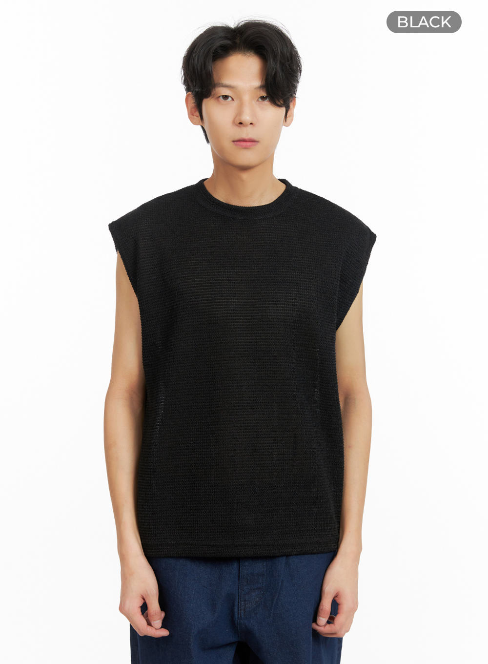 mens-knit-vest-ia402 / Black