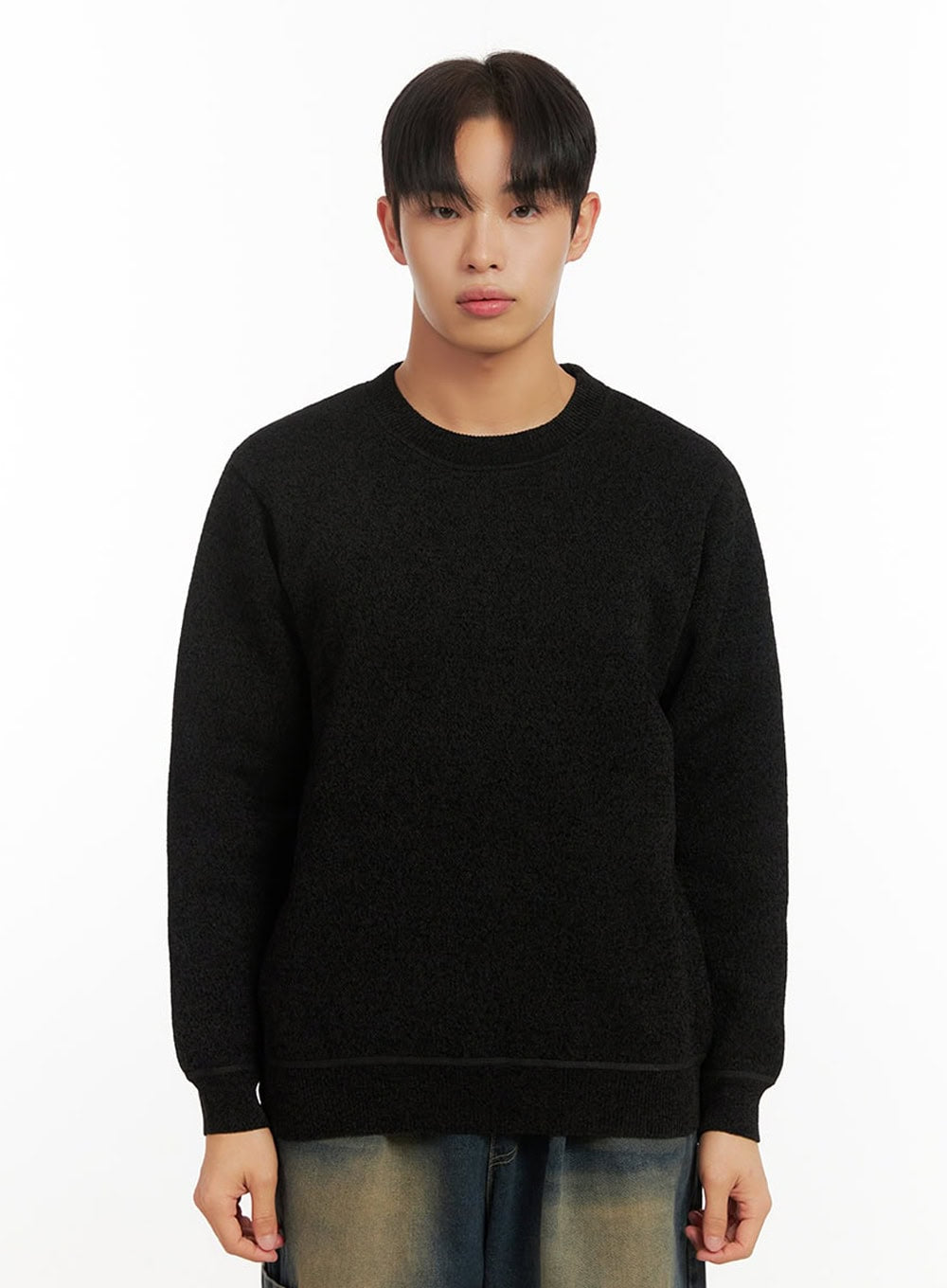 mens-soft-touch-round-neck-sweater-id406 / Black