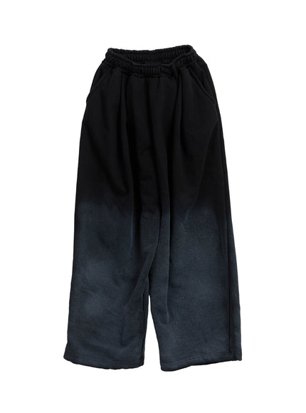 mens-gradient-pintuck-sweatpants-if528 / Black