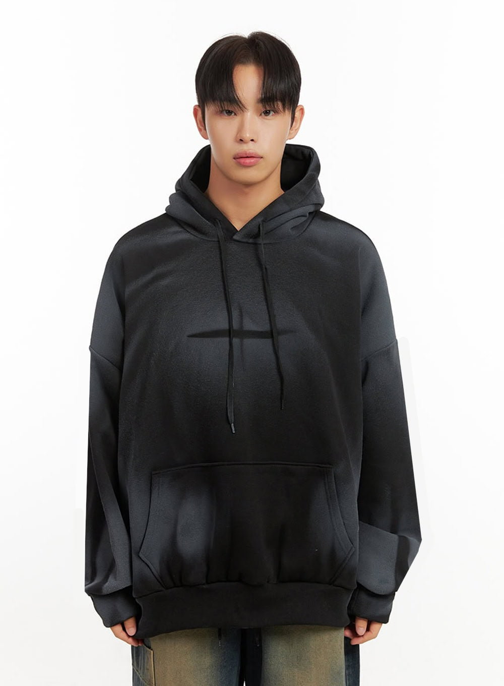 mens-washed-graphic-hoodie-id406 / Black