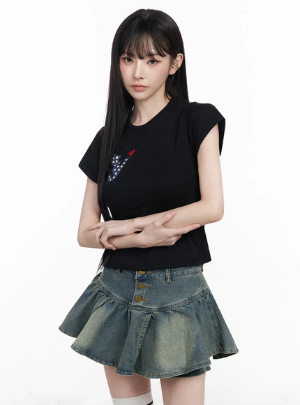 polka-dot-love-t-shirt-iu509 / Black