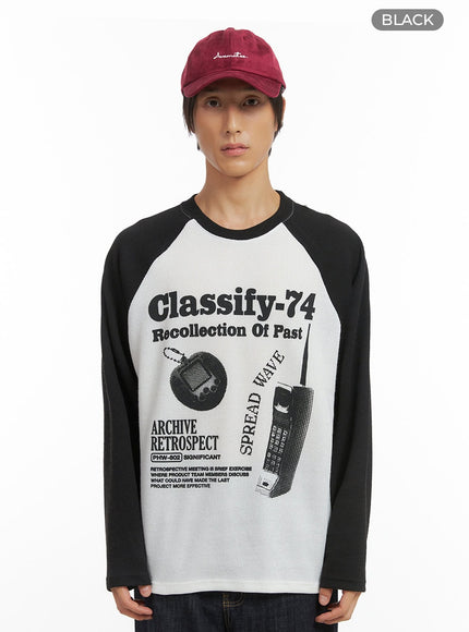 mens-retro-print-shirt-io417 / Black