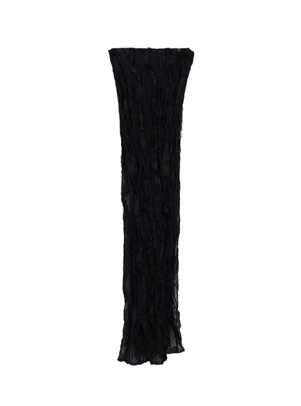 lace-chiffon-scarf-iy526 / Black