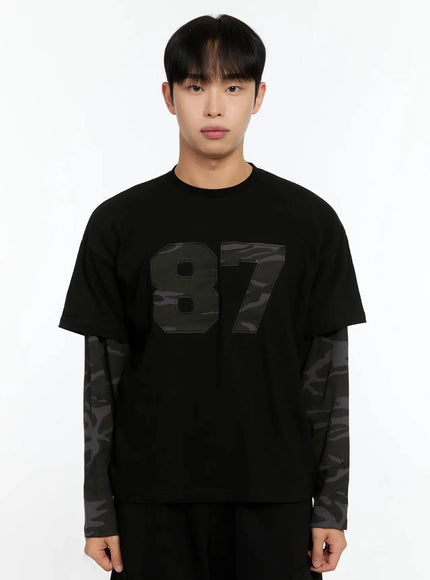 mens-camo-graphic-layered-tee-in525 / Black