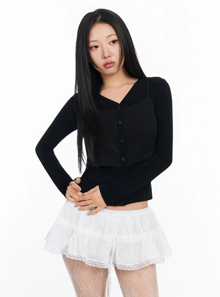 layered-bustier-top-ia507 / Black