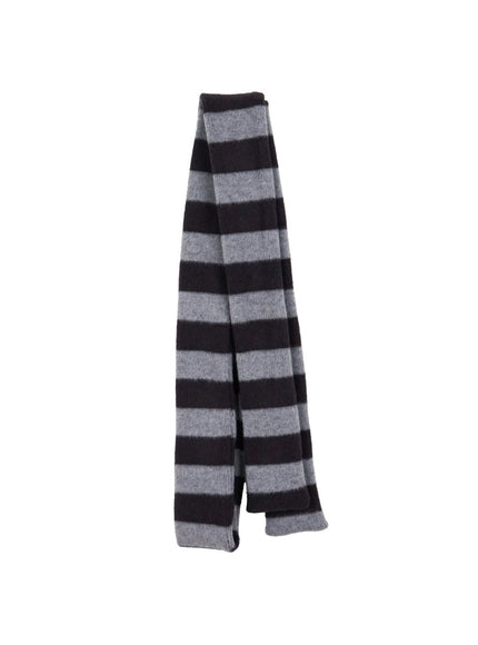 striped-cozy-scarf-ij503 / Black