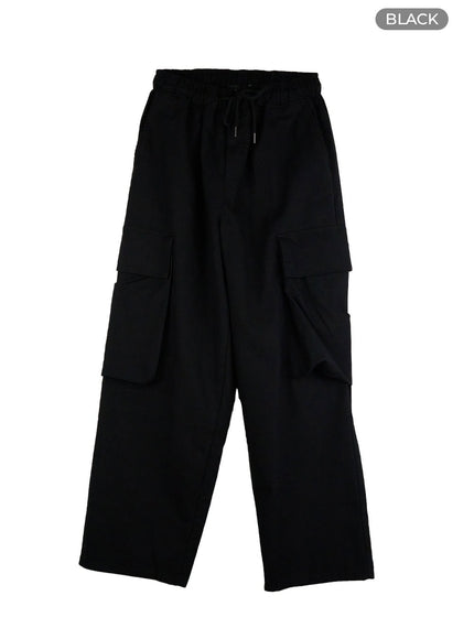 cotton-cargo-pants-iu412 / Black