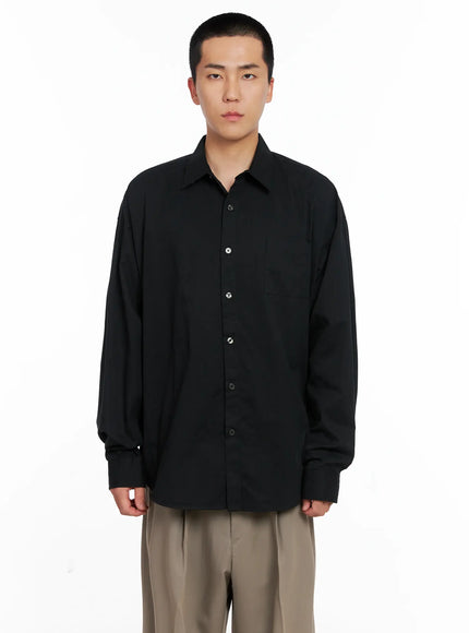 mens-classic-white-button-up-shirt-is502 / Black
