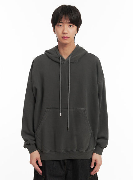 mens-vintage-washed-hoodie-ia510 / Black