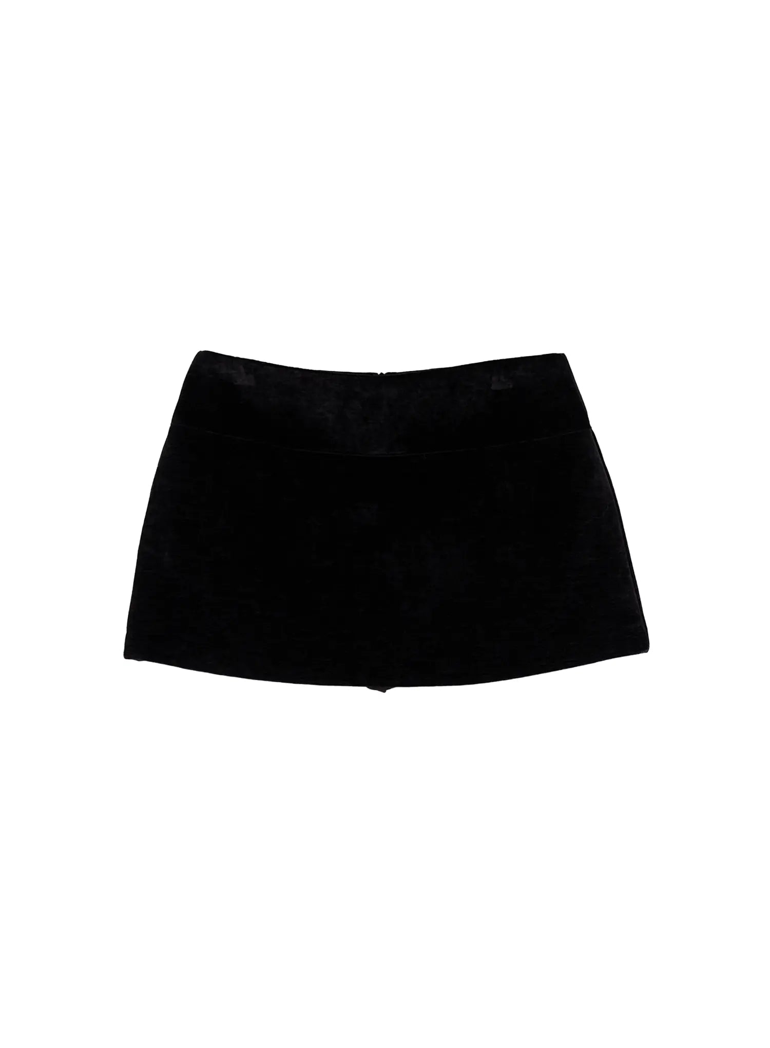 velvet-low-rise-mini-skirt-ij502 / Black