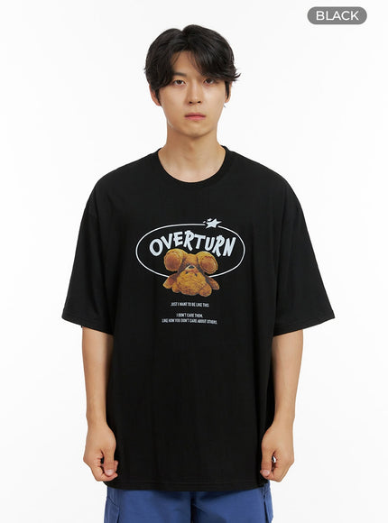 mens-overturn-graphic-t-shirt-ig409 / Black