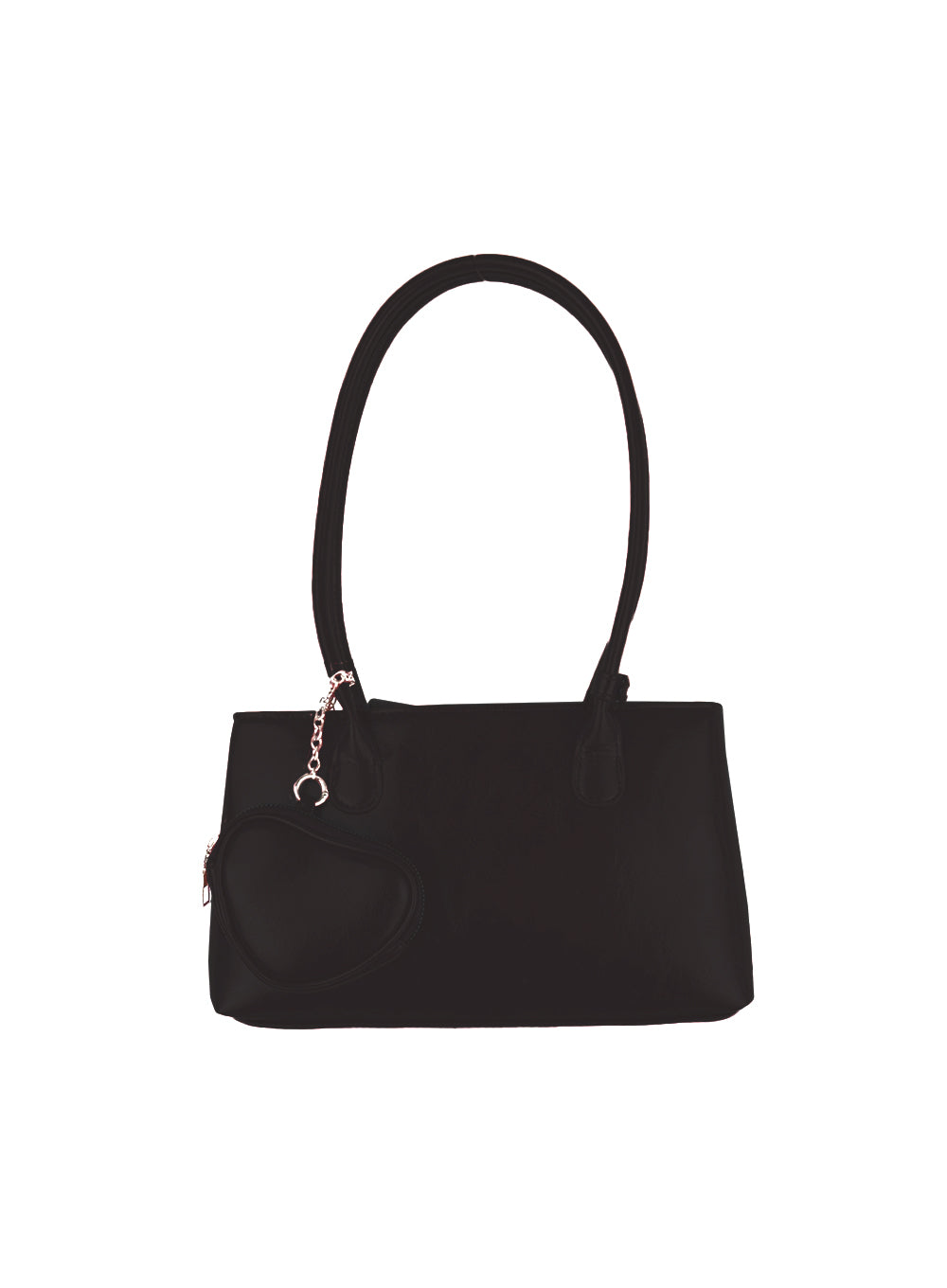 shoulder-bag-with-detachable-pocket-charm-ij527 / Black