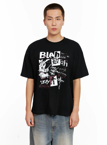 mens-casual-graphic-tee-ig511 / Black