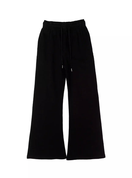 lucky-fleece-wide-leg-sweatpants-in514 / Black