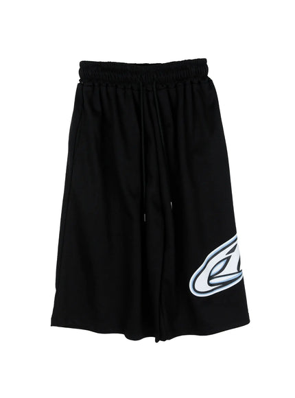 mens-graphic-logo-athletic-shorts-ig508 / Black