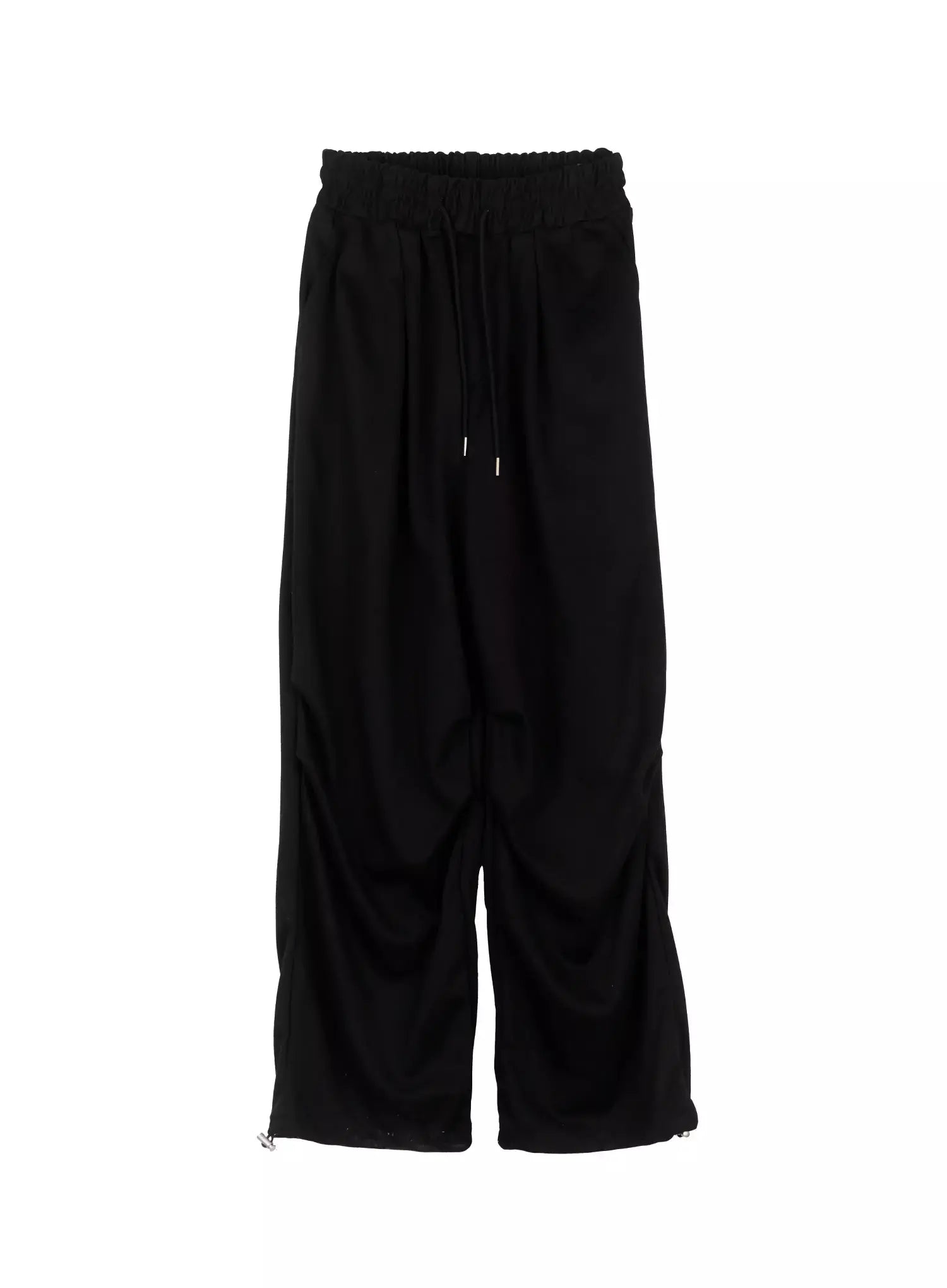 pintuck-wide-leg-sweatpants-is508 / Black