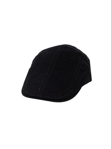 vintage-cotton-flat-cap-ia527 / Black