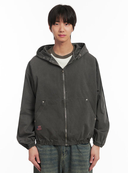 mens-urban-zip-up-hooded-track-jacket-ia511 / Black
