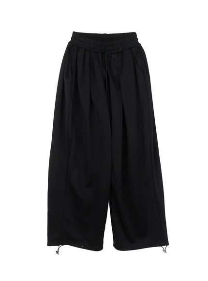 mens-wide-leg-lounge-sweatpants-il504 / Black