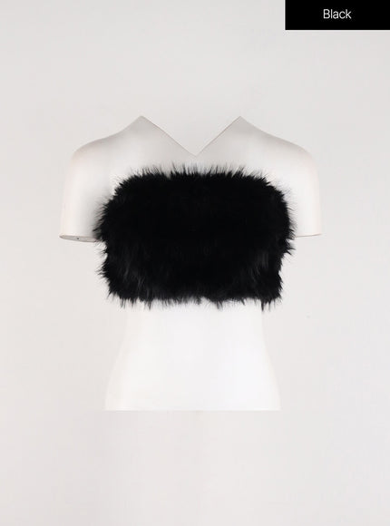 faux-fur-tube-top-id306 / Black