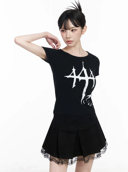 graphic-numbered-tee-iu512 / Black