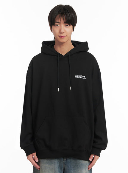 mens-memento-logo-hoodie-ia511 / Black