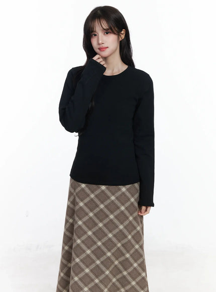 essential-fleece-lined-long-sleeve-ij529 / Black