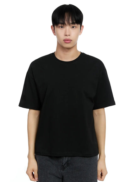mens-basic-cotton-t-shirt-ig520 / Black