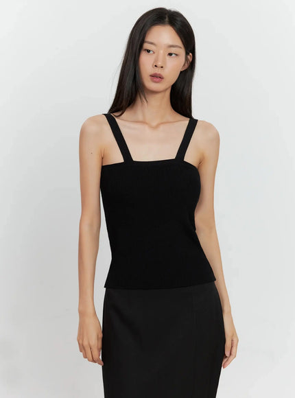 ribbed-knit-tank-top-il528 / Black