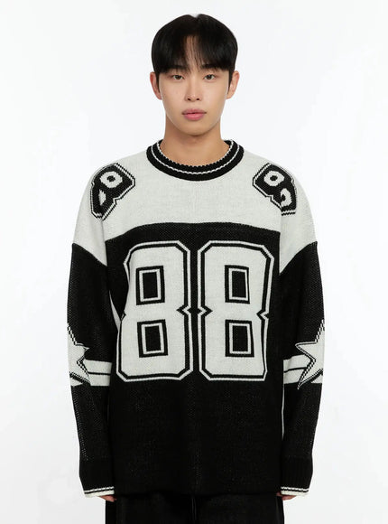 mens-oversized-rugby-sweater-in506 / Black