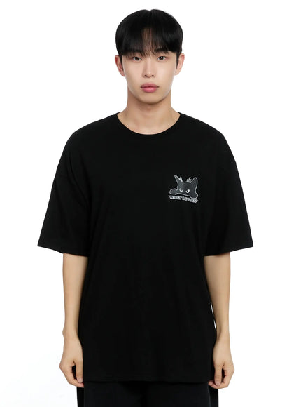 mens-graphic-oversized-t-shirt-ig520 / Black