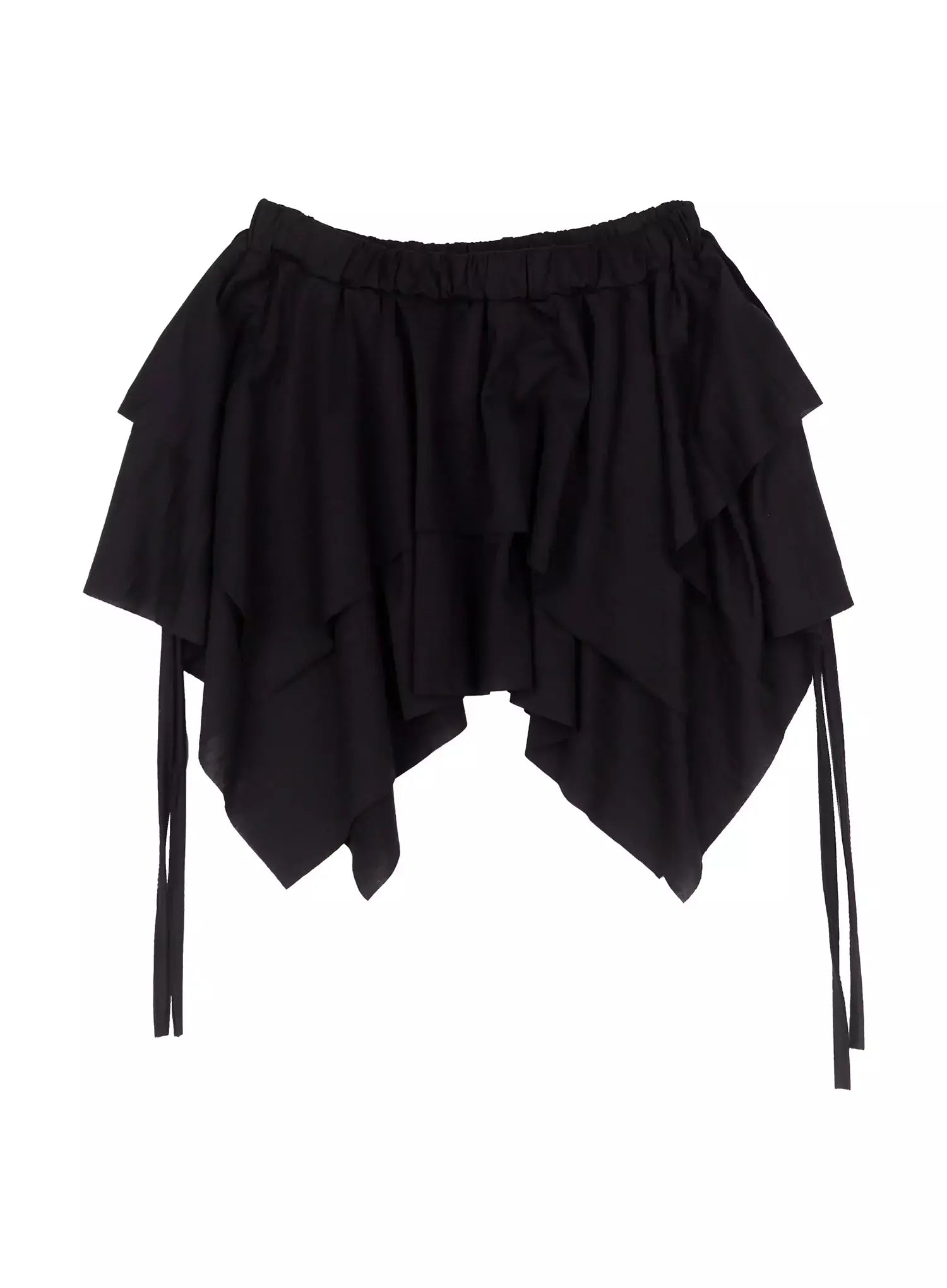 layered-flounce-mini-skirt-ig528 / Black