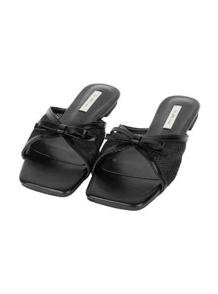 mesh-bow-sandals-iu519 / Black