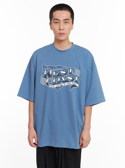 mens-west-coast-graphic-tee-iy506 / Blue