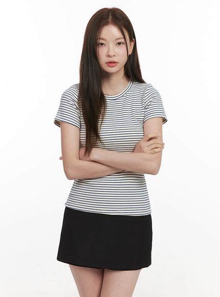 basic-striped-tee-ij527 / Blue