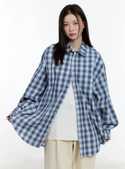 oversized-check-shirt-id526 / Blue