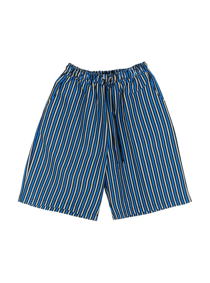 mens-striped-straight-leg-shorts-ig515 / Blue