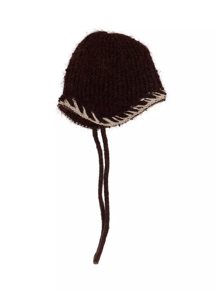 ribbed-stitch-beanie-in528 / Brown