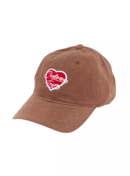 chich-heart-embroidered-cap-in507 / Brown