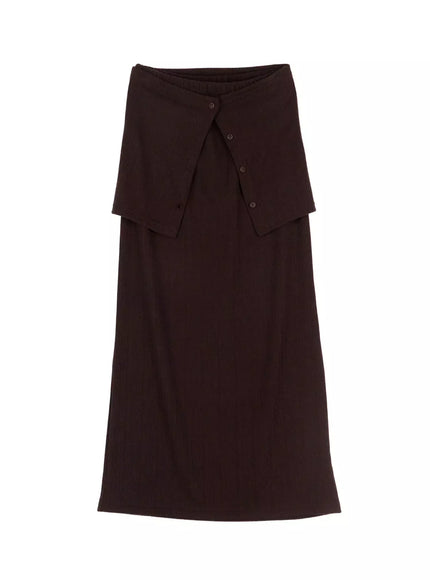 wrap-maxi-skirt-id516 / Brown