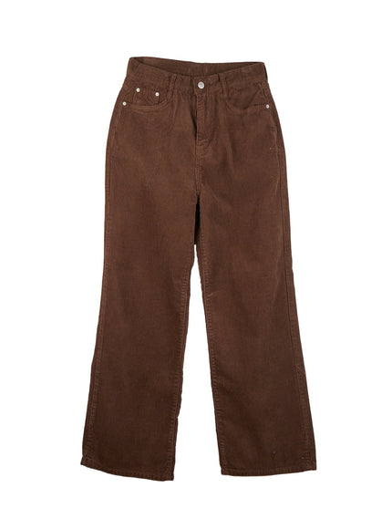 corduroy-dream-wide-leg-pants-in415 / Brown