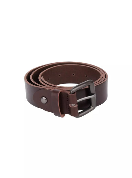 mens-matte-square-buckle-belt-io516 / Brown