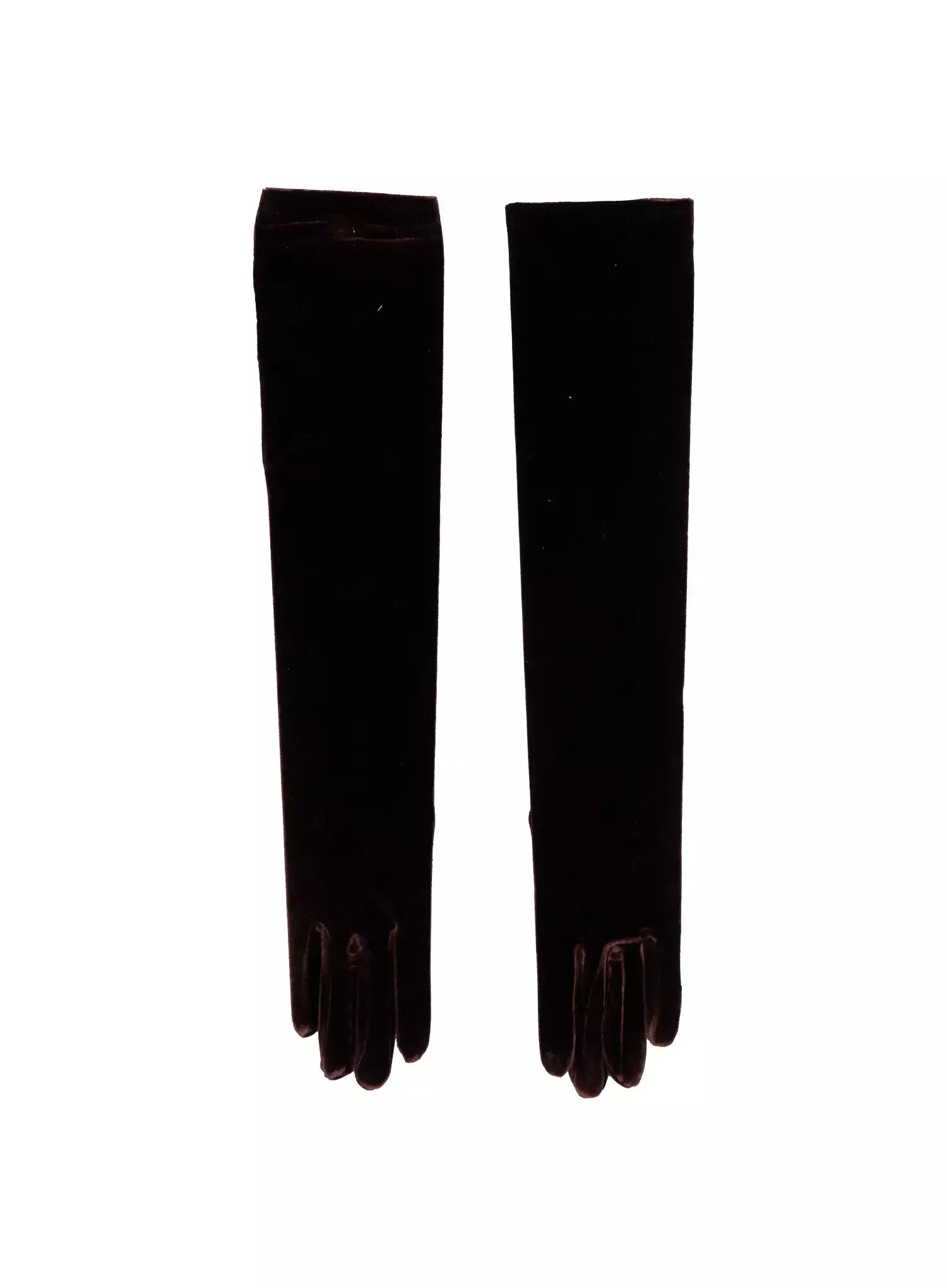 chic-velvet-long-gloves-in507 / Brown