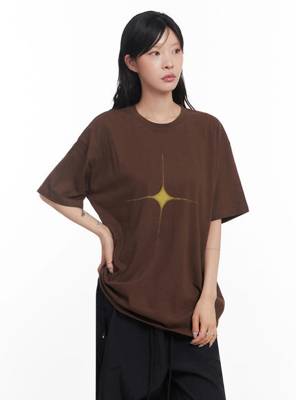 cosmic-graphic-tee-ic503 / Brown