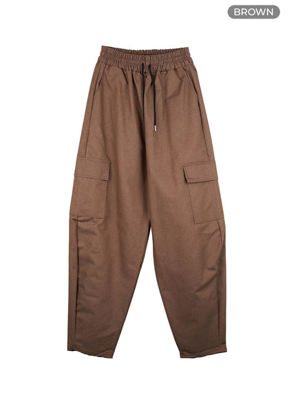 mens-pocket-cargo-jogger-pants-io420 / Brown