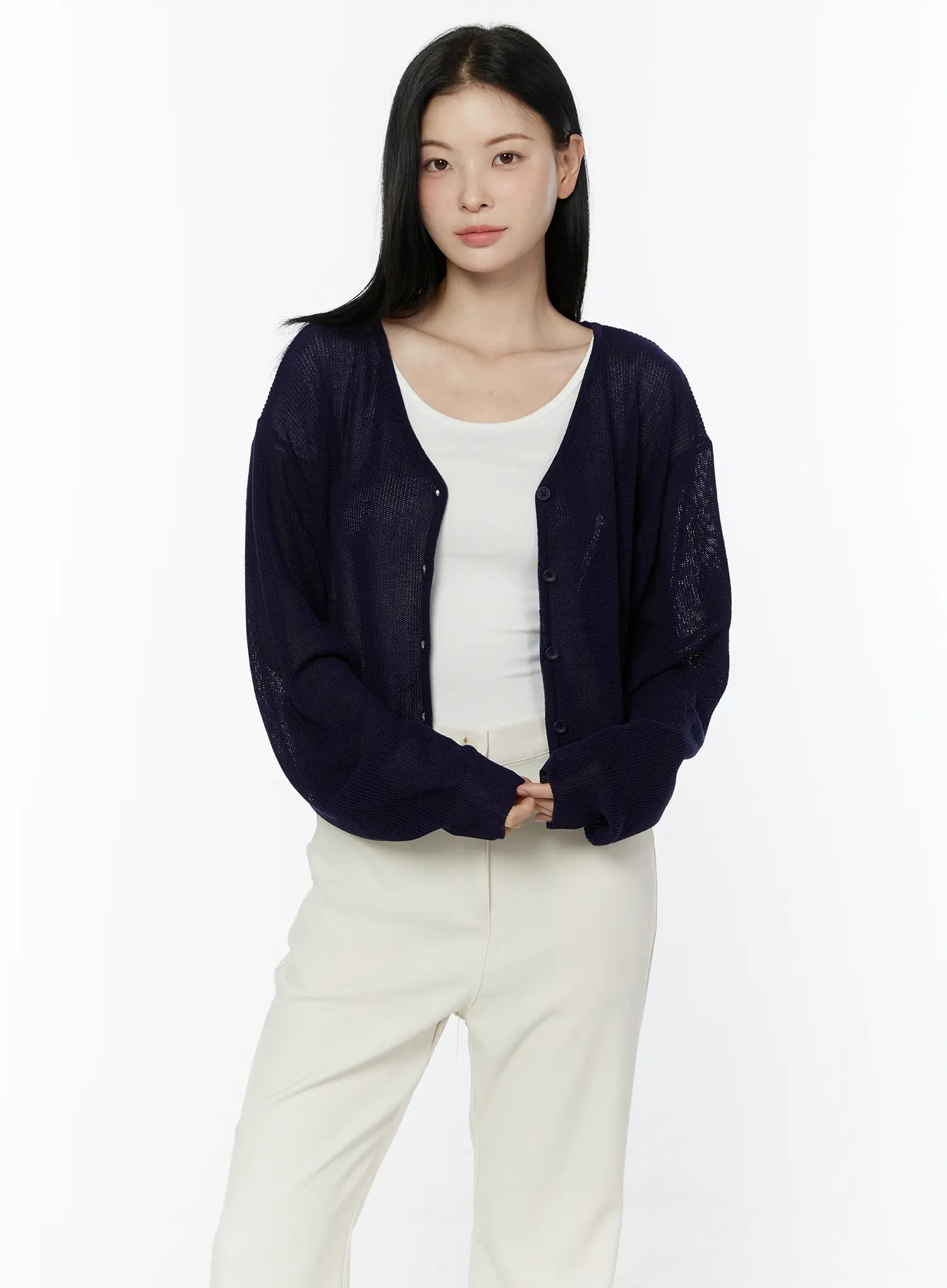 lightweight-relaxed-fit-cardigan-iu503 / Dark blue