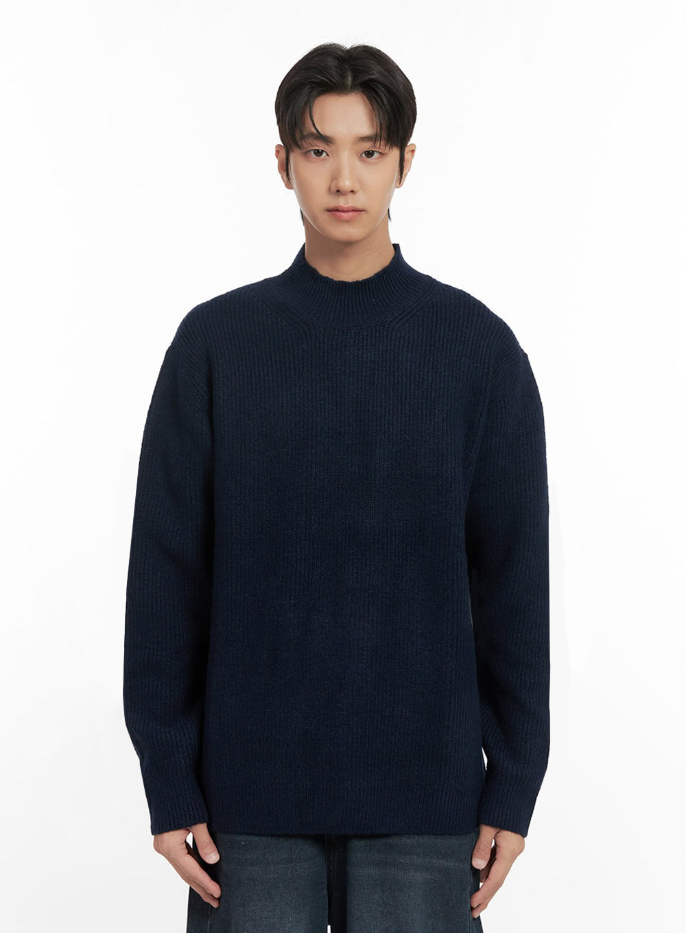 mens-soft-knit-solid-sweater-id406 / Dark blue