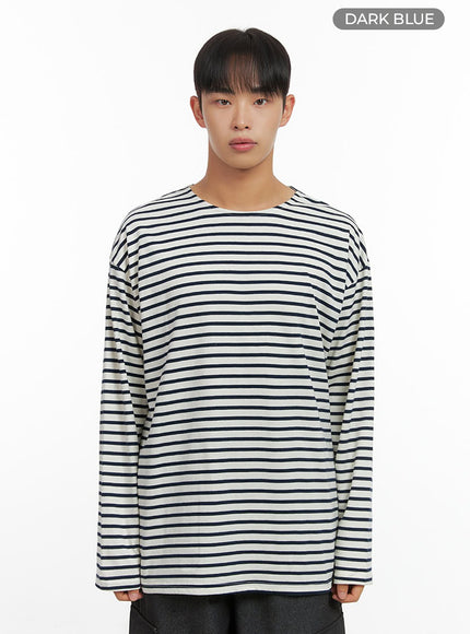 mens-classic-stripe-t-shirt-io420 / Dark blue