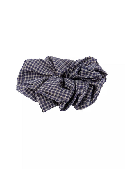 gingham-scrunchie-in503 / Dark blue