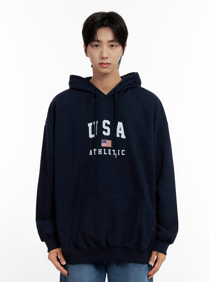 mens-cozy-graphic-hoodie-in401 / Dark blue